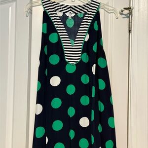 crown & ivy Green and White Polka Dot Blouse